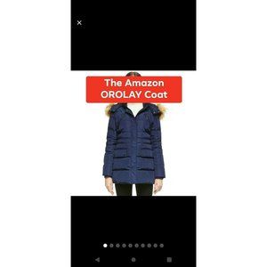 Navy Orolay Winter Jackets (Size Large)